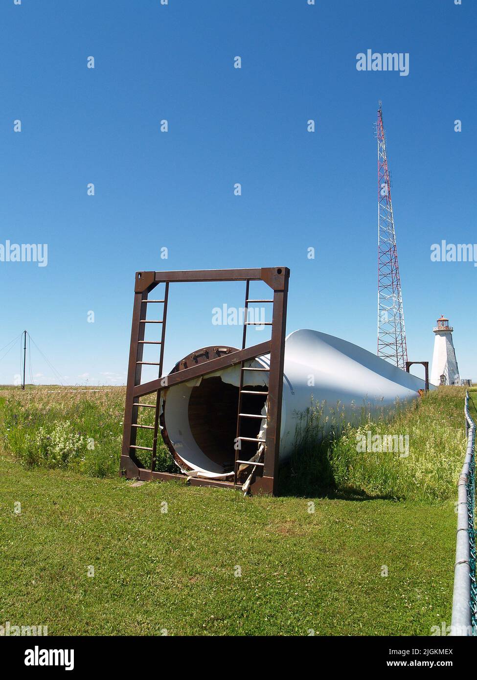 North Cape Wind Farm turbine blade, PEI Stock Photo Alamy