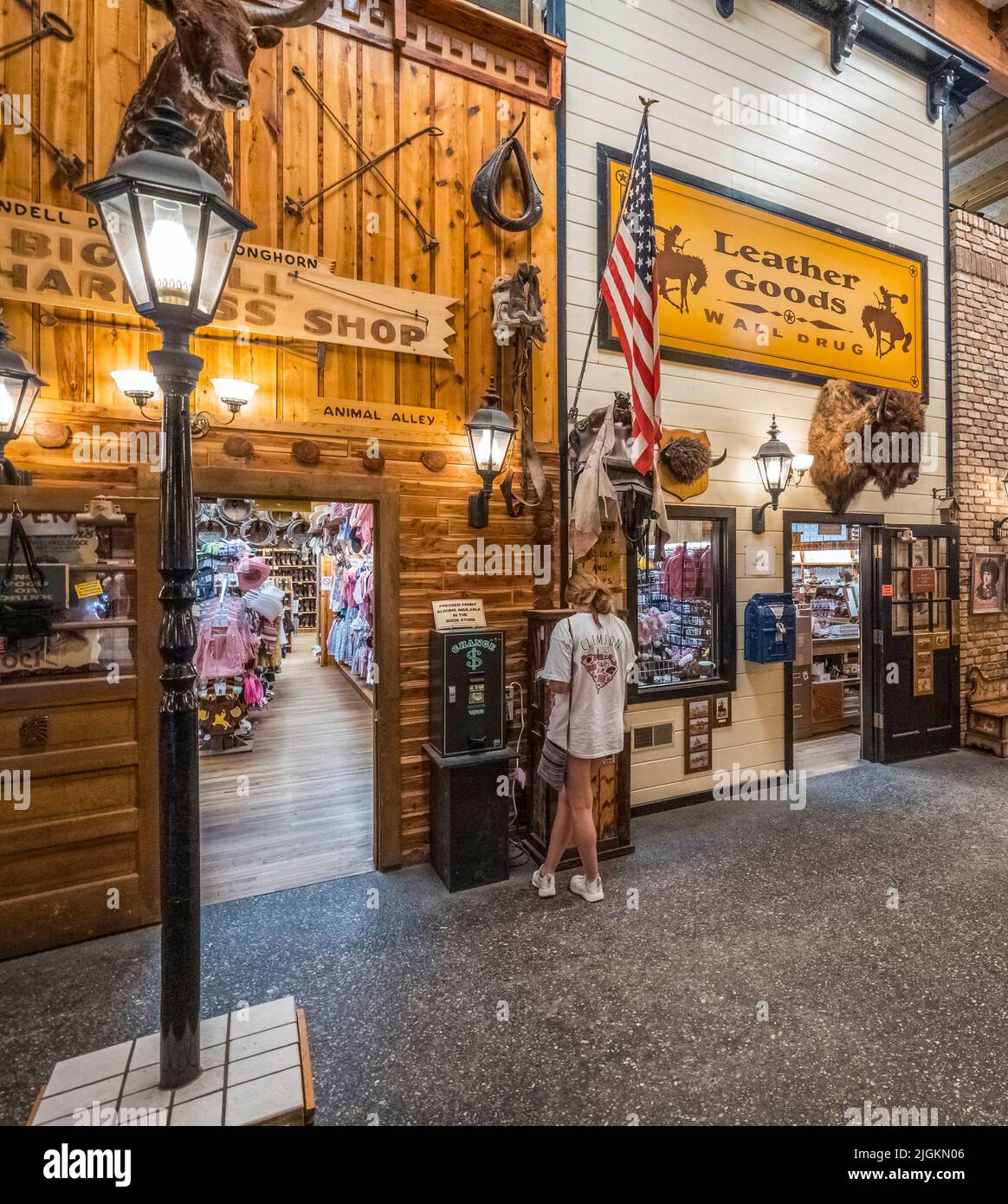 Interior of Wall Drug Store in Wall South Dakota USA Stock Photo