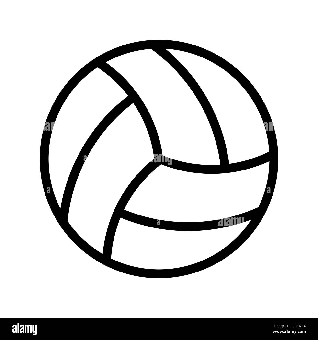 Volleyball ball linear icon. Volleyball ball isolated icon. Black