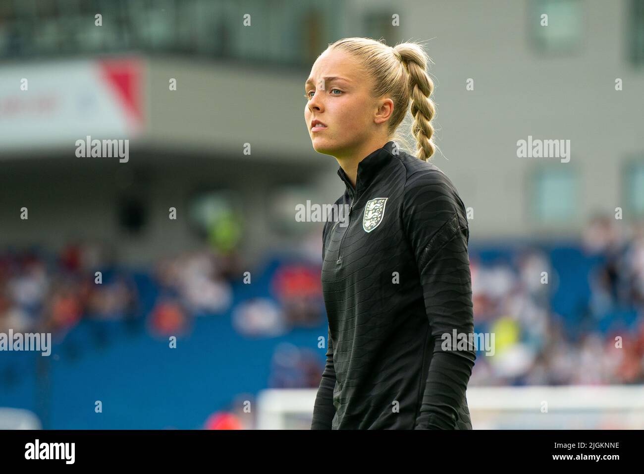 Brighton, UK. 11th July, 2022. Ellie Roebuck (21 England) during the UEFA Womens Euro 2022 football match between England and Norway at the Community Stadium in Brighton, England. (Foto: Sam Mallia/Sports Press Photo/C - ONE HOUR DEADLINE - ONLY ACTIVATE FTP IF IMAGES LESS THAN ONE HOUR OLD - Alamy) Credit: SPP Sport Press Photo. /Alamy Live News Stock Photo