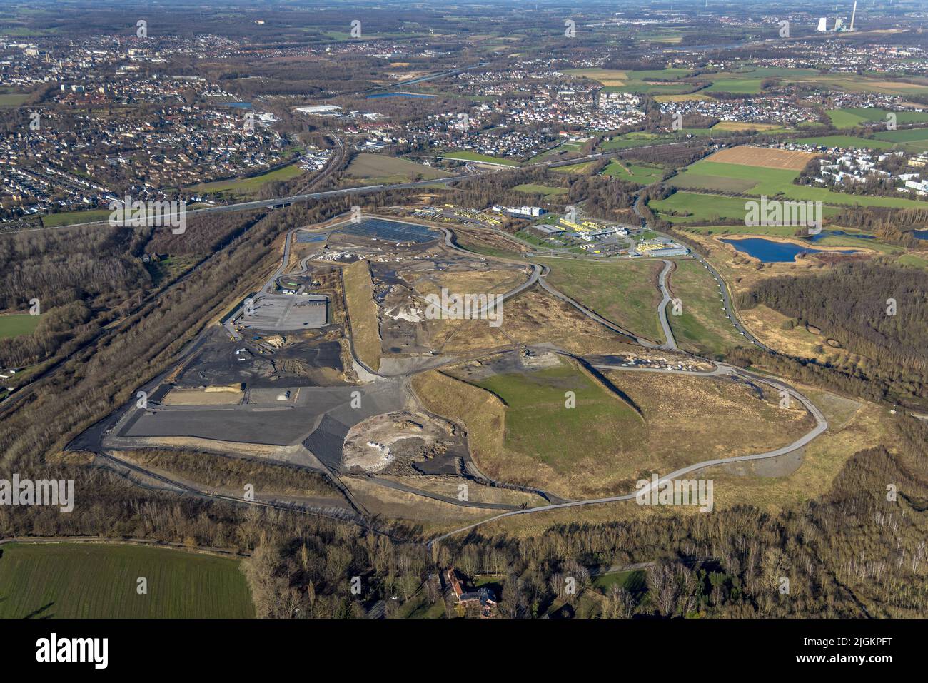 Aerial view, Rewe Dortmund Logistics Centre, Industrial Estate Westfalenhütte Walzwerkstraße, Dortmund, Ruhr Area, North Rhine-Westphalia, Germany, co Stock Photo