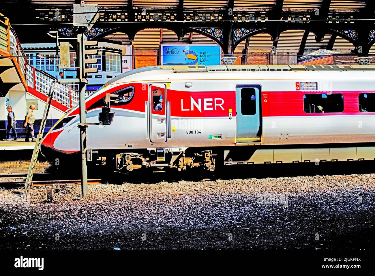 LNER Azuma Train at York Railway Station, York, England Stock Photo