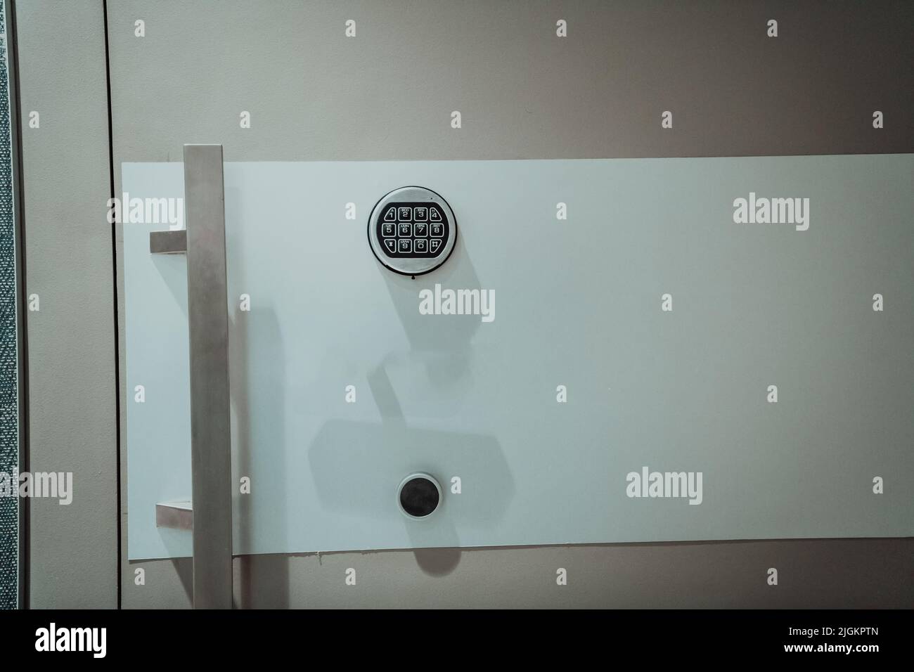 Strongbox steel closed gray safety deposit box with digital combination