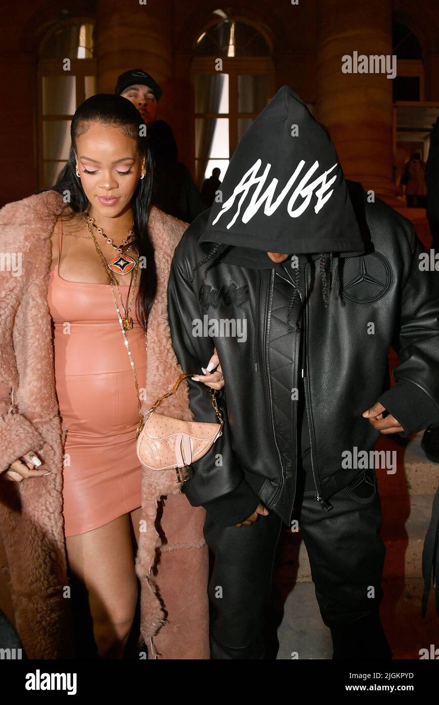 Rihanna and ASAP Rocky attend the Off-White Womenswear Fall/Winter 2022/2023  Stock Photo - Alamy