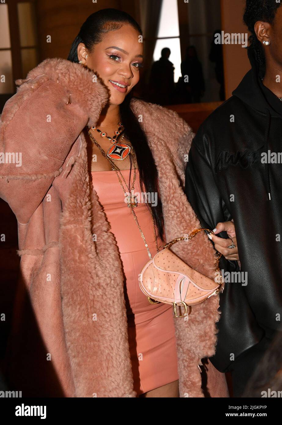 Rihanna and ASAP Rocky attend the Off-White Womenswear Fall/Winter 2022/2023 Stock Photo