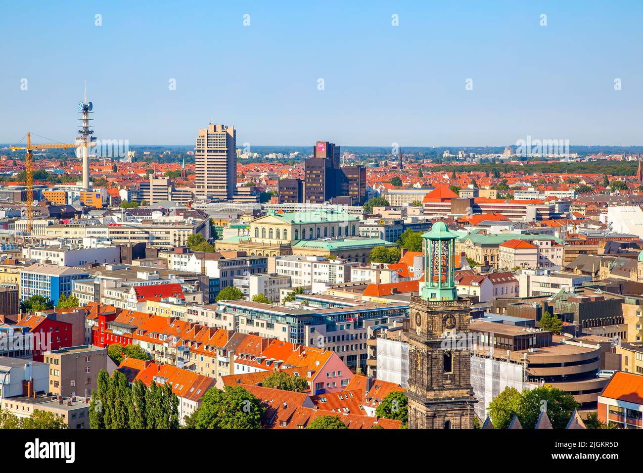 Hanover, Germany - August 15, 2012: Panoramic view of Hanover city. Cityscape Stock Photo
