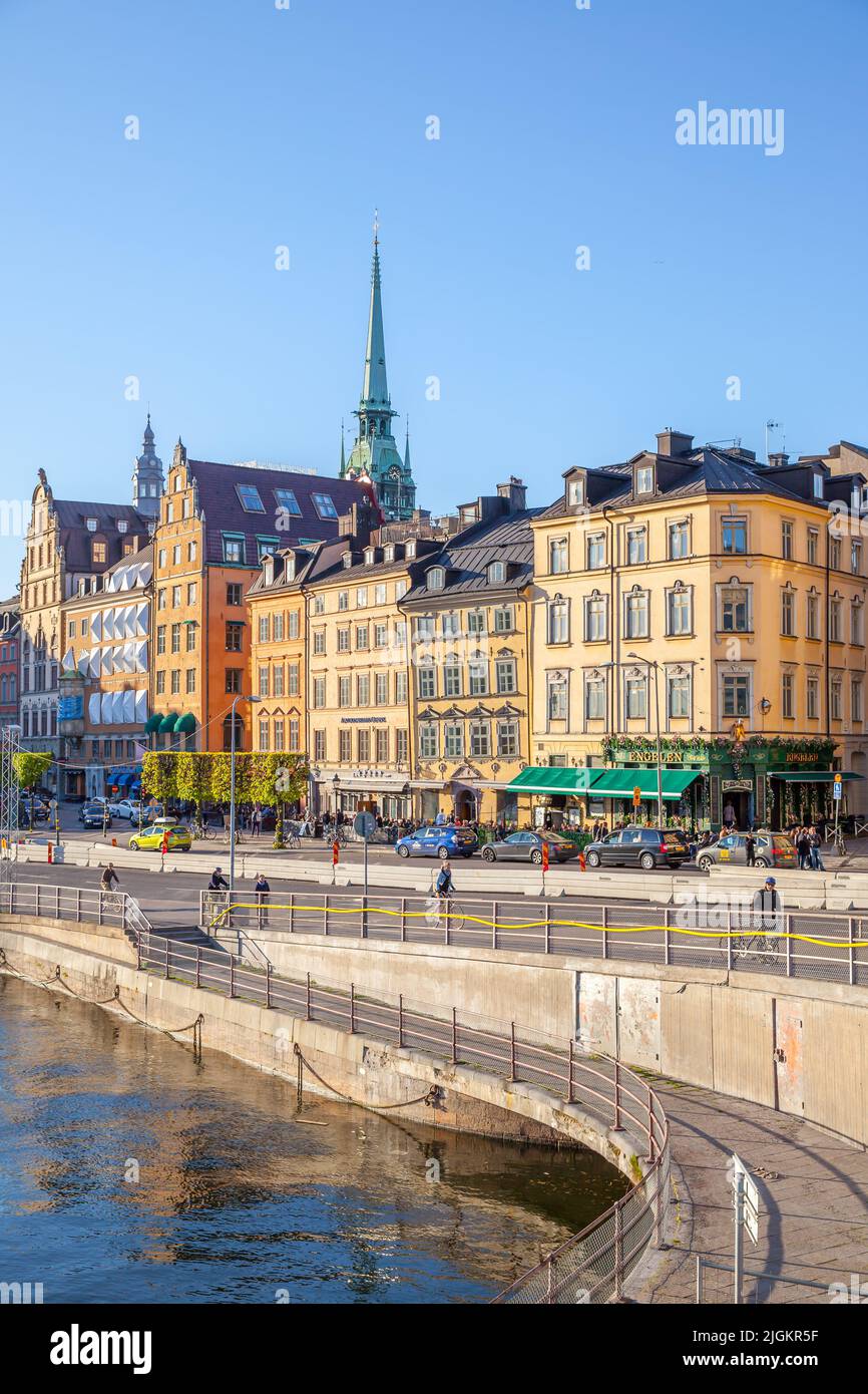 Stockholm, Sweden - May 21, 2015: Historic buildings in Gamla Stan - The Old Town of Stockholm Stock Photo