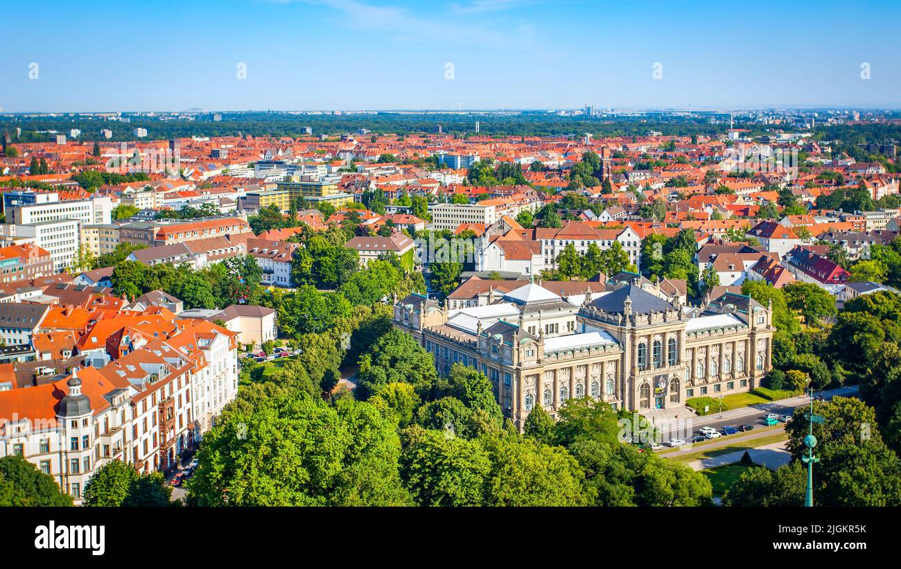 Hanover, Germany - August 15, 2012: Cityscape from the top of the New City Hall in Hanover Stock Photo