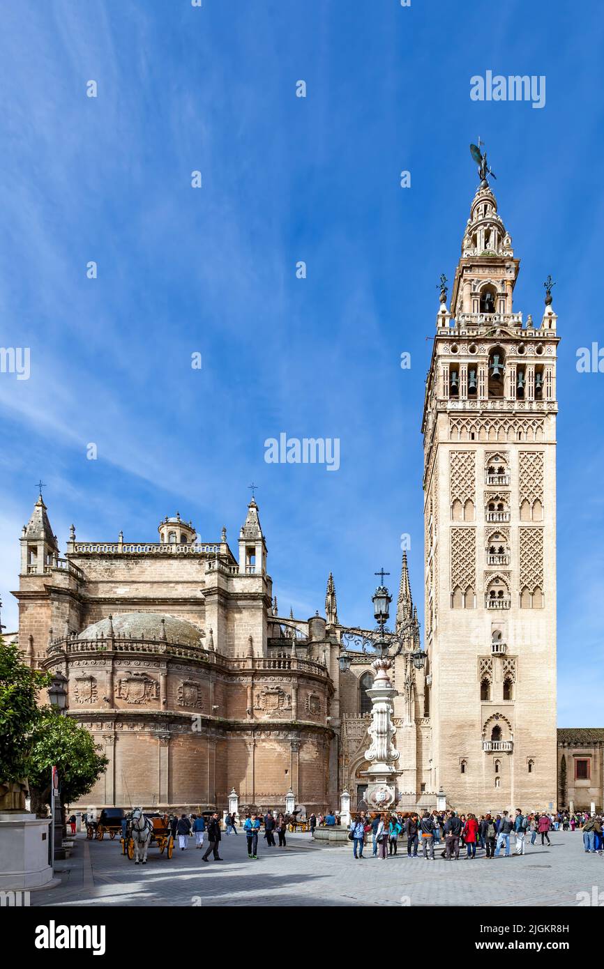 Seville, Spain - March 15, 2013: The Cathedral of Saint Mary of the See (Seville Cathedral) Stock Photo