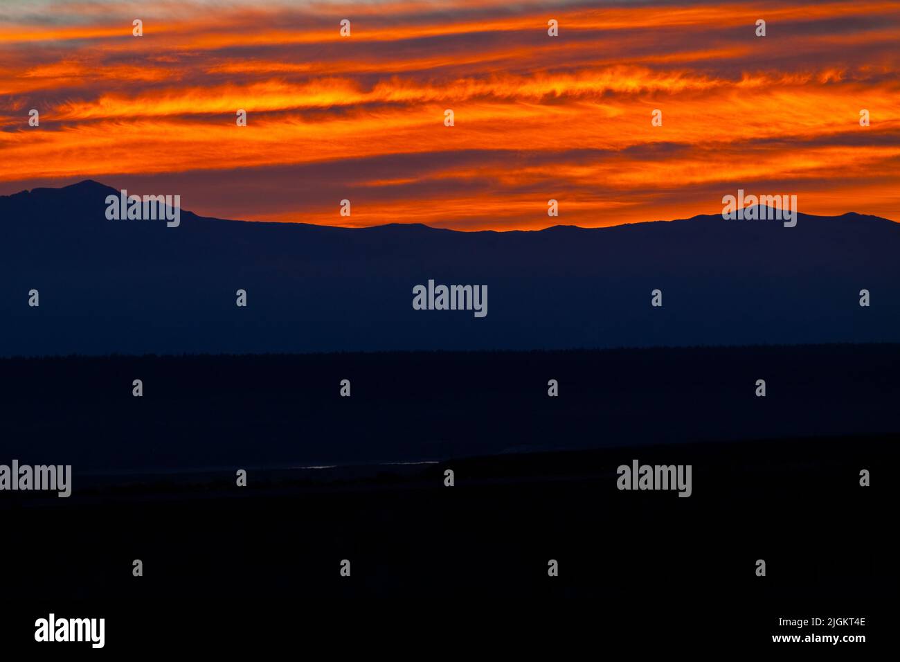 Sunrise Over Banner Ridge Near Mammoth Lakes, California, USA Stock Photo