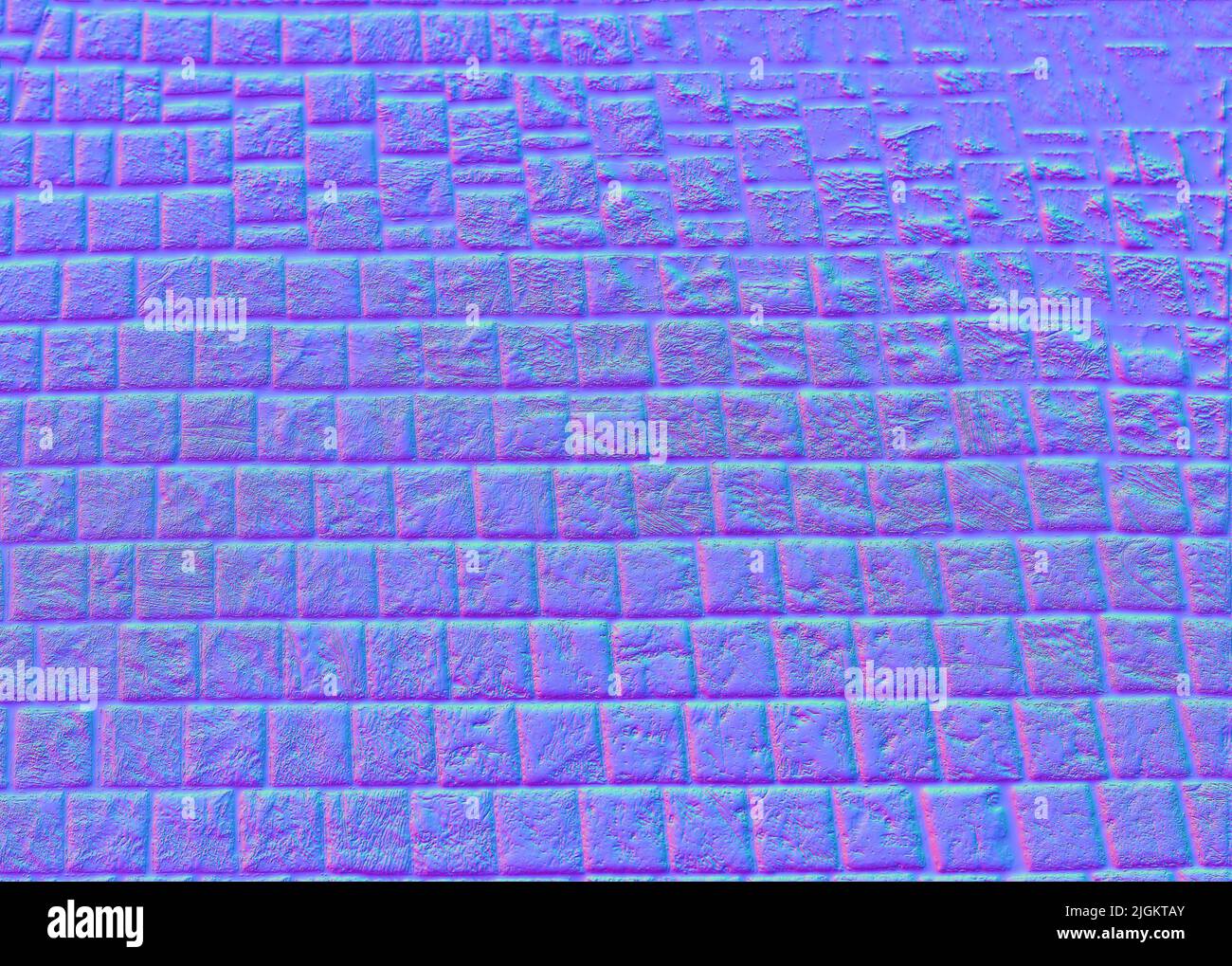 Background with squares in normal map. 3D Illustration Stock Photo