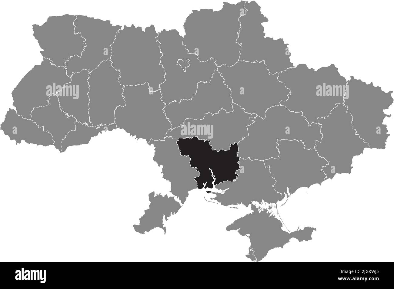 Locator map of MYKOLAIV OBLAST, UKRAINE Stock Vector