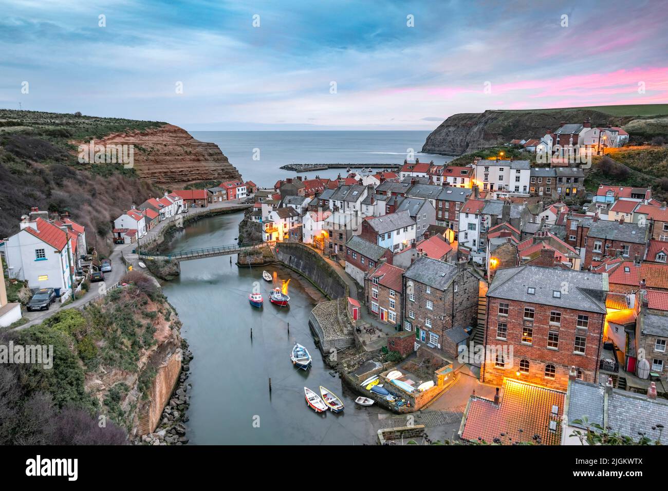 Staithes fishing village on the North Yorkshire Coast between Whitby and Cleveland Redcar Stock Photo