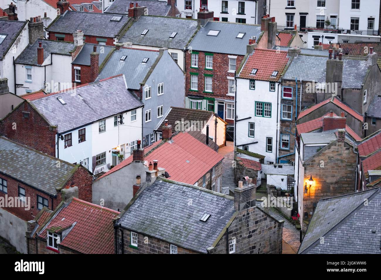 Rooftops in Staithes fishing village on the North Yorkshire Coast Stock Photo