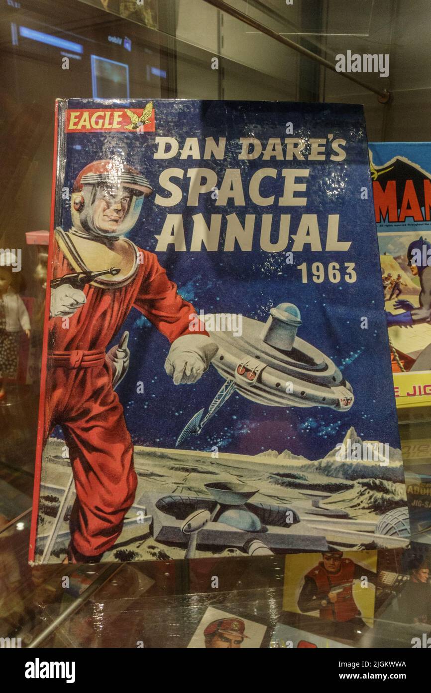 An Eagle Dan Dare's Space Annual 1963 on display in a museum in the UK. Stock Photo