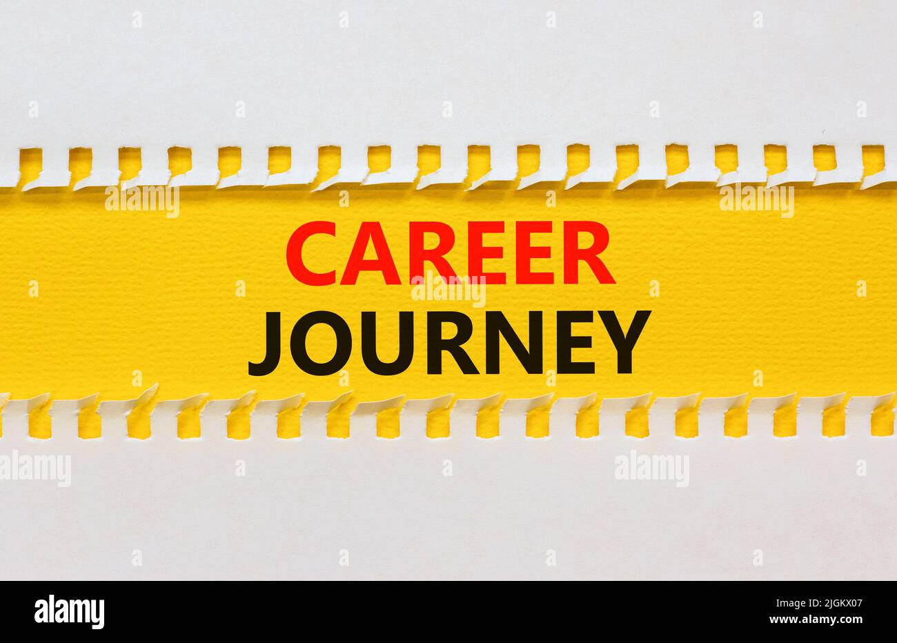 Career journey symbol. Concept words Career journey on yellow paper on