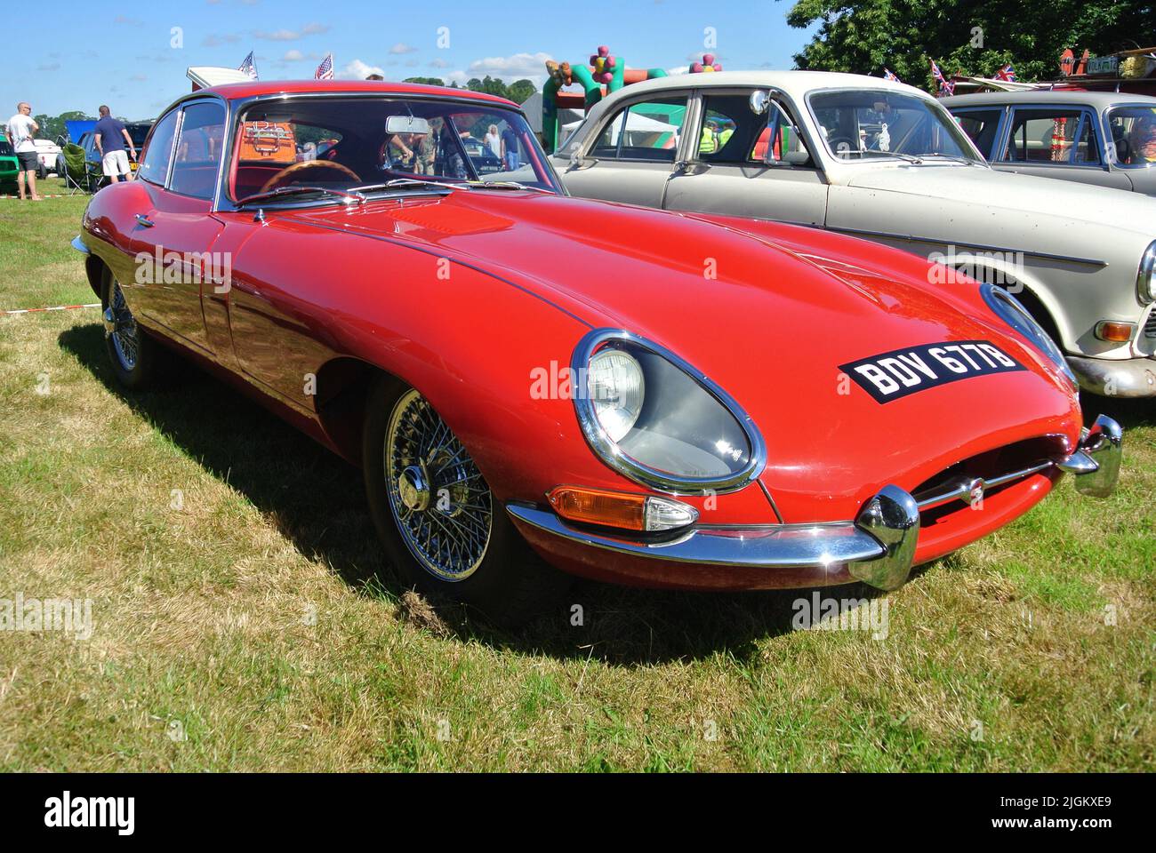 A Jaguar EType FHC 3.8 parked on display at the 47th Historic Vehicle