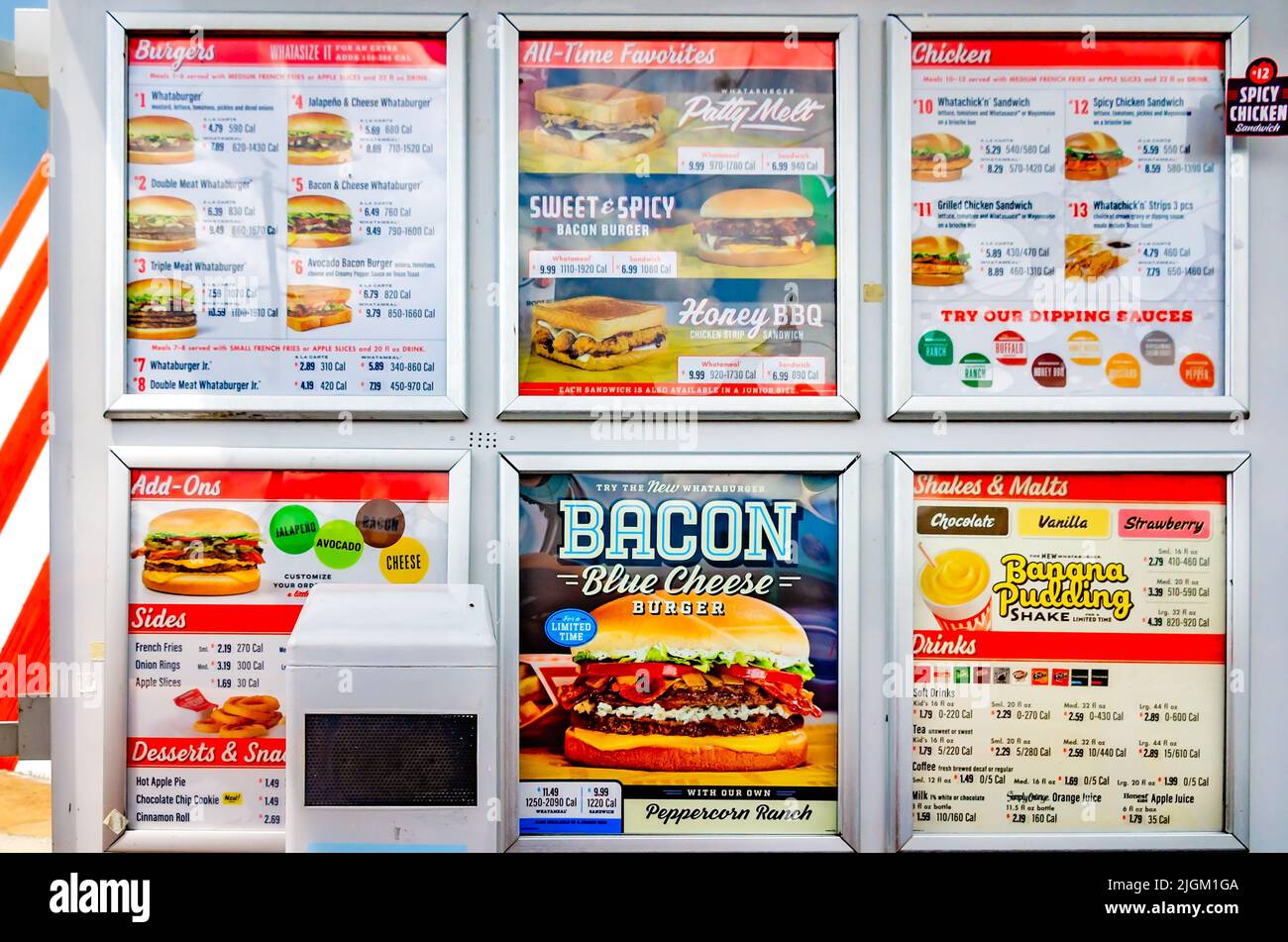 The Whataburger drivethru menu is pictured, July 11, 2022, in Mobile