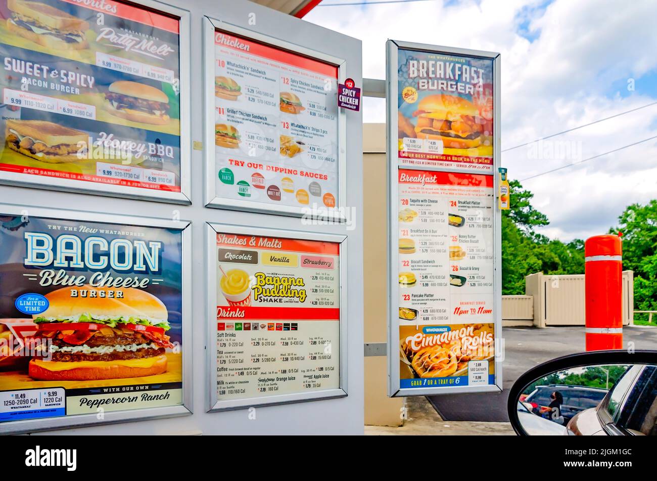 The Whataburger drivethru menu is pictured, July 11, 2022, in Mobile