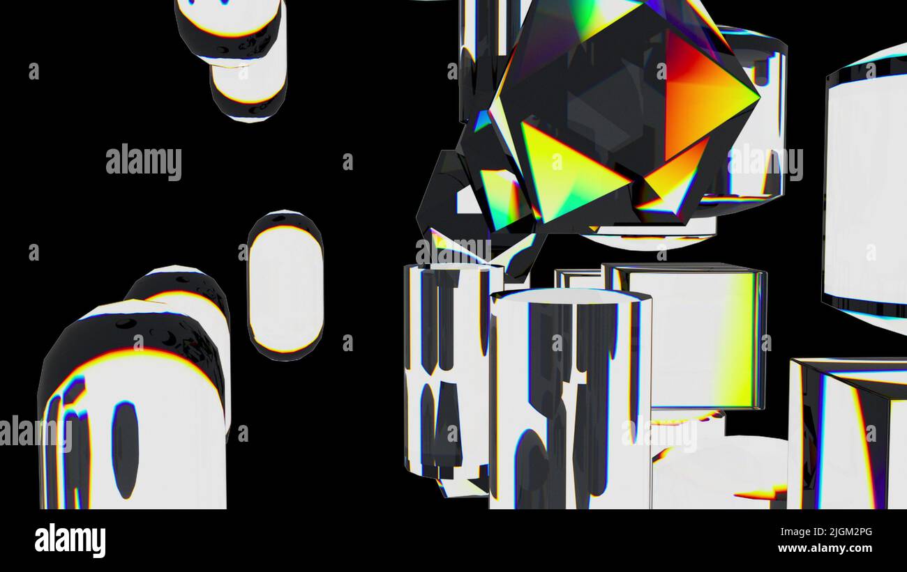 Glass primitive elements. Computer generated 3d render Stock Photo