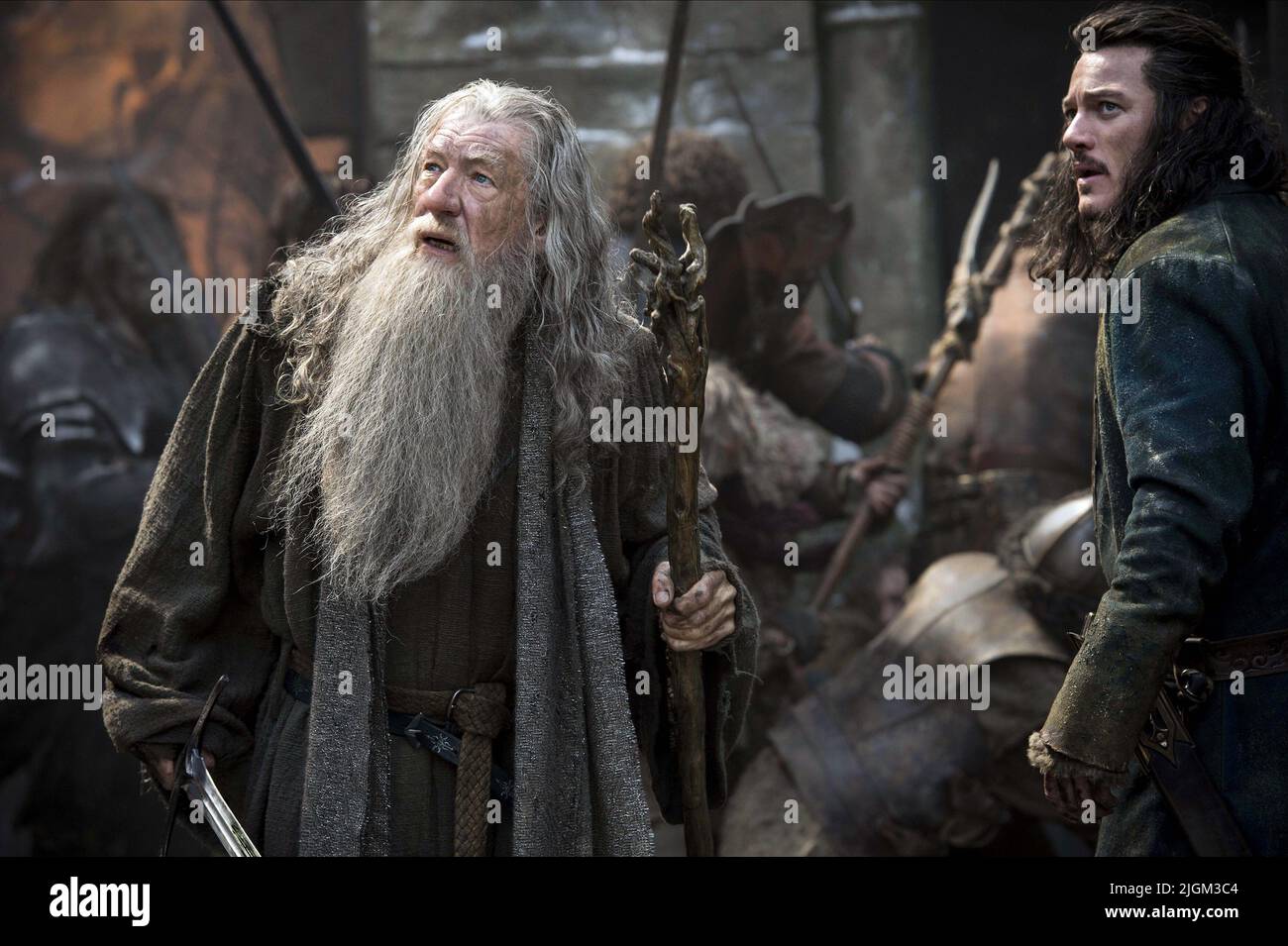 IAN MCKELLEN, LUKE EVANS, THE HOBBIT: THE BATTLE OF THE FIVE ARMIES, 2014 Stock Photo