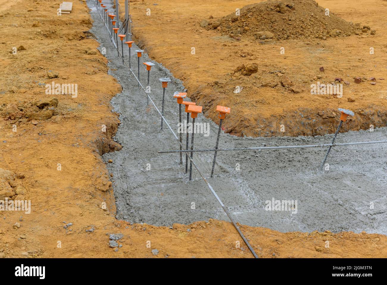 Reinforcing a reinforced concrete structure with strip foundation Stock Photo Alamy