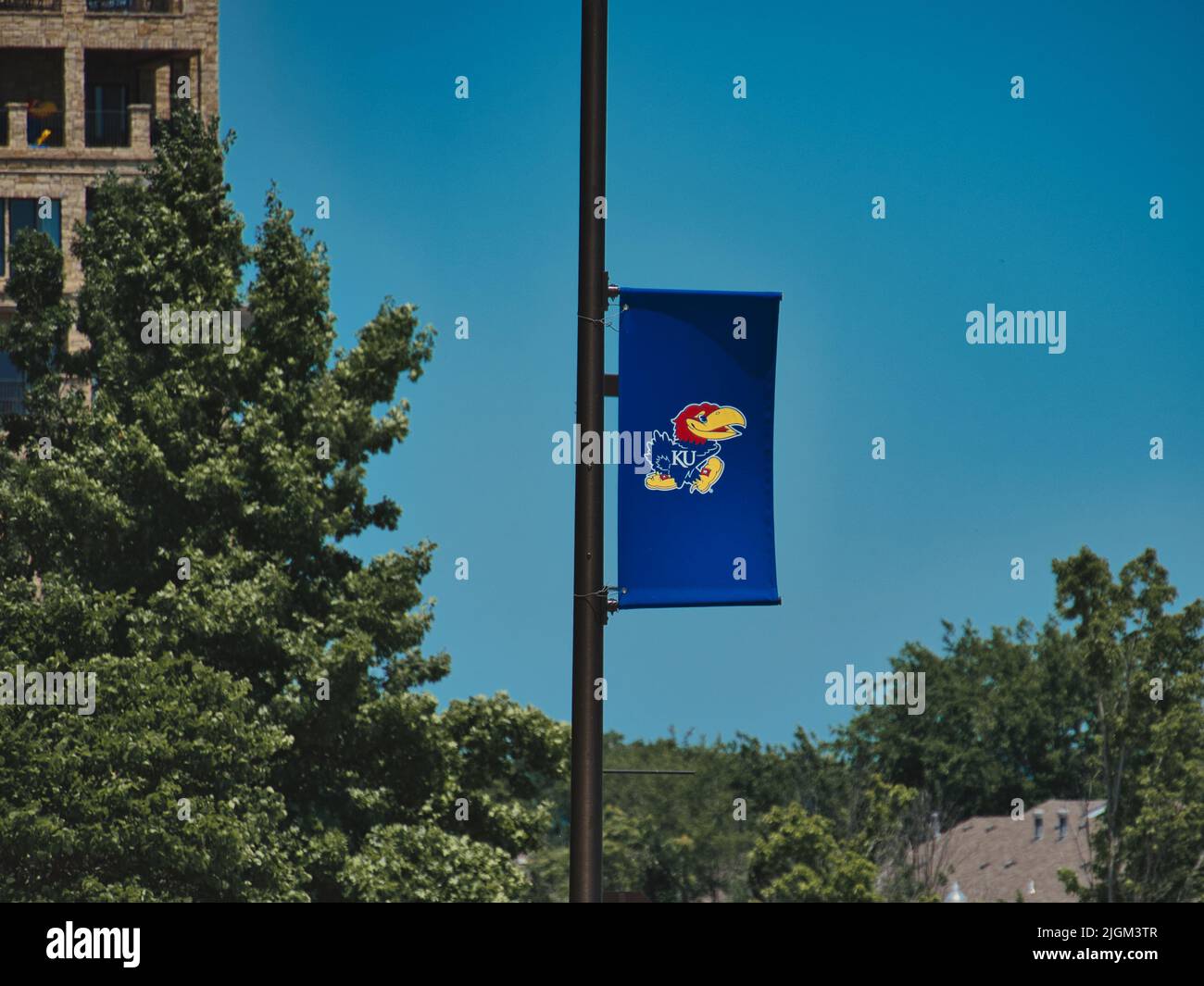 Lawrence, Kansas July 10, 2022 Blue Rock Chalk Jayhawk KU Sign