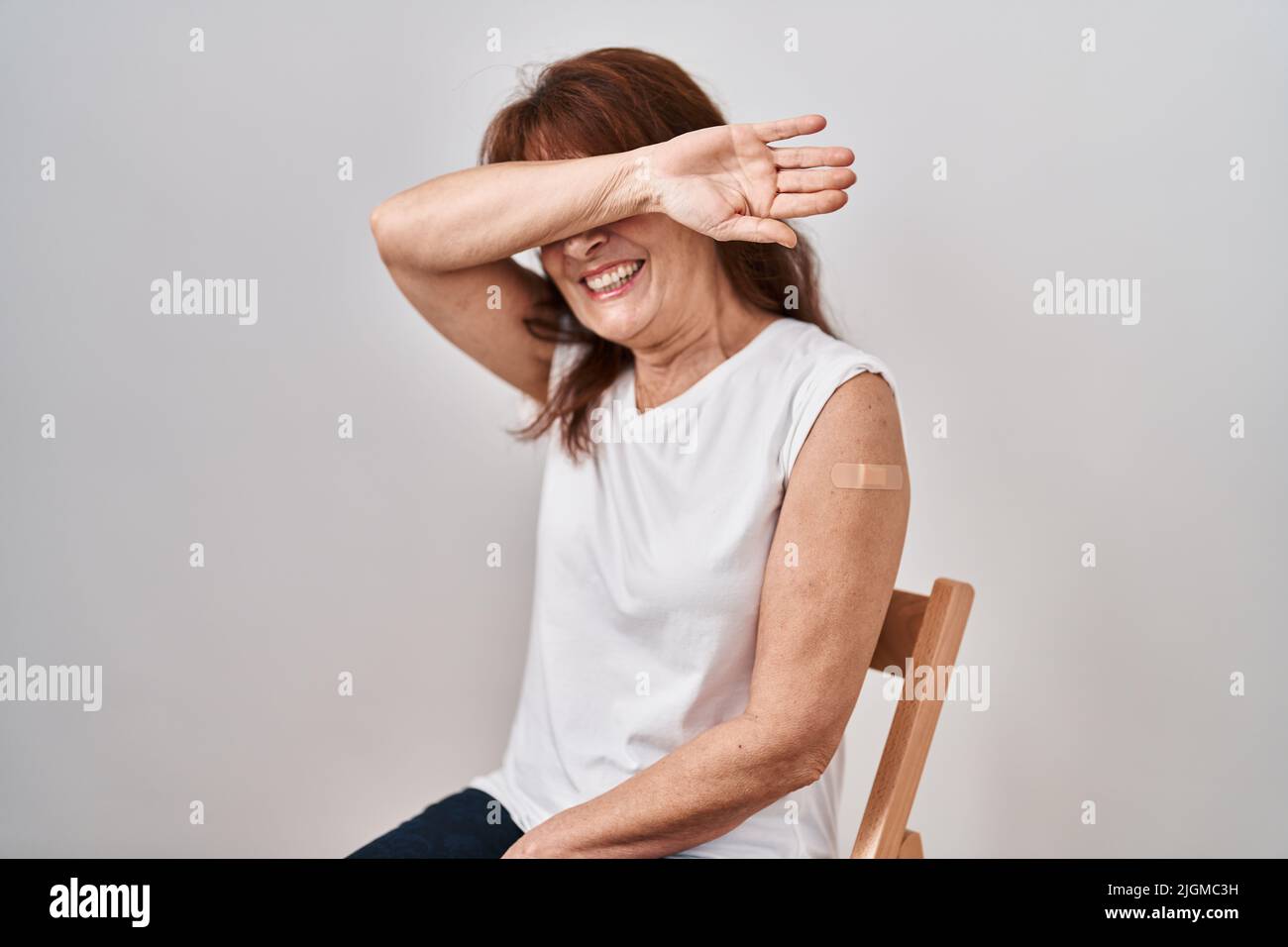 Woman having injection syringe arm hi-res stock photography and images ...