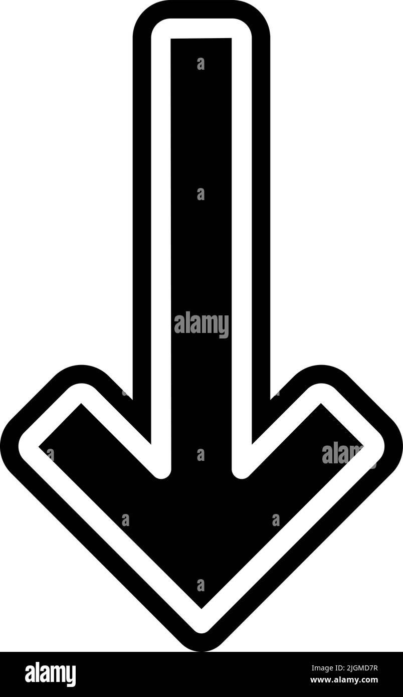 Arrow down Black and White Stock Photos & Images - Alamy