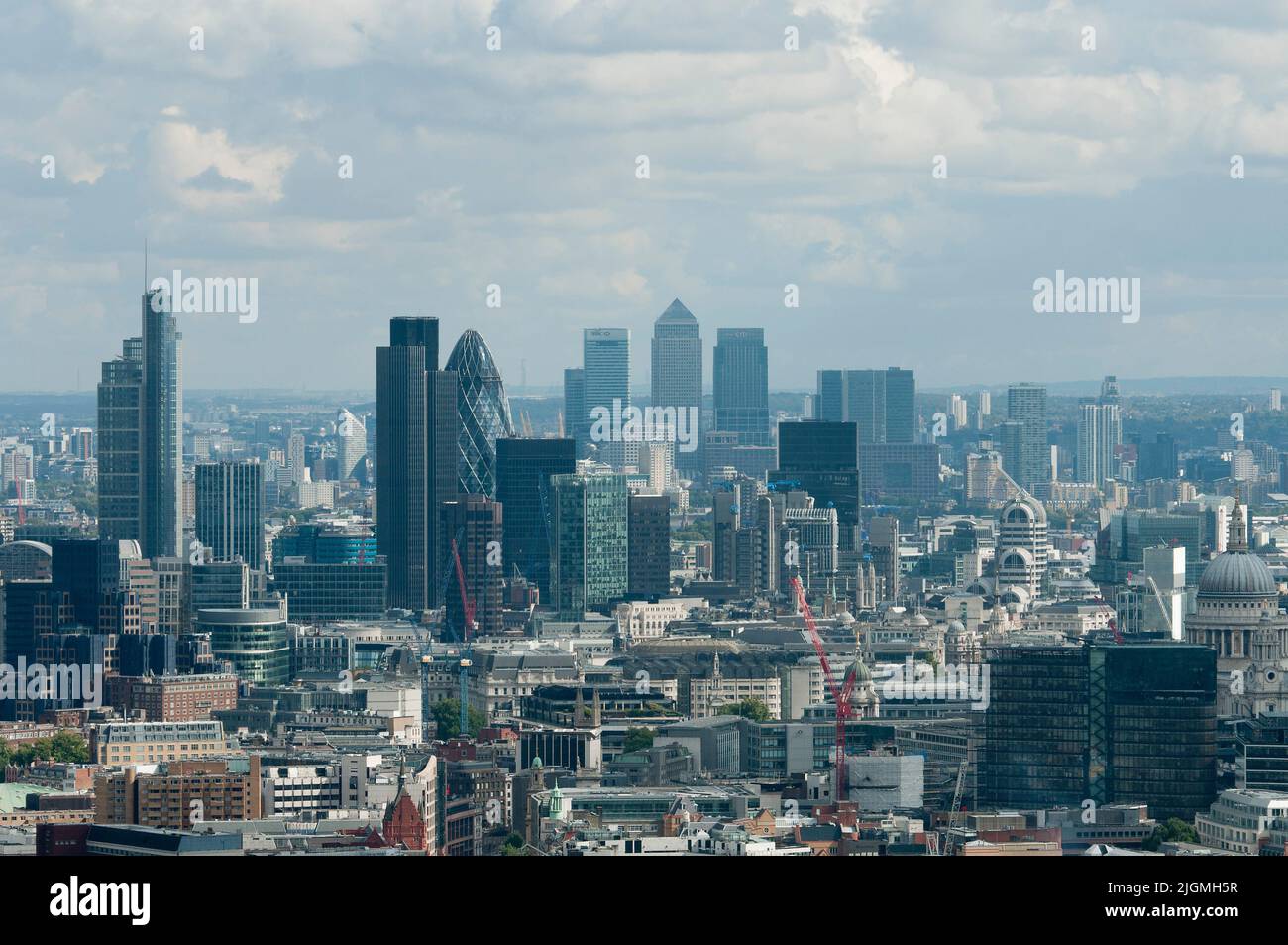 The City and Canary Wharf viewed from the BT Tower Stock Photo - Alamy