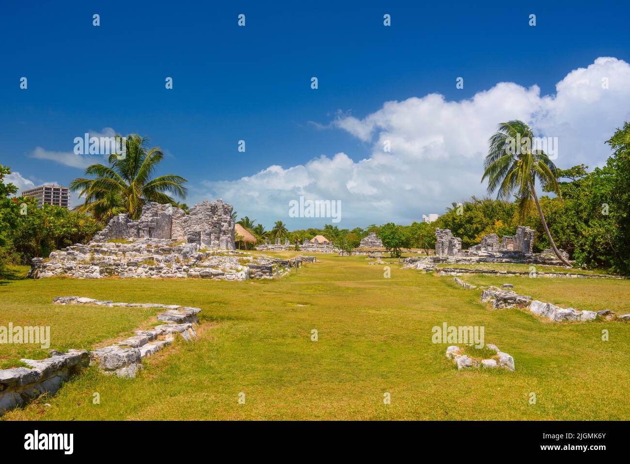 Ancient ruins of Maya in El Rey Archaeological Zone near Cancun ...