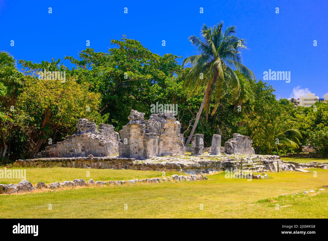 Ancient ruins of Maya in El Rey Archaeological Zone near Cancun ...
