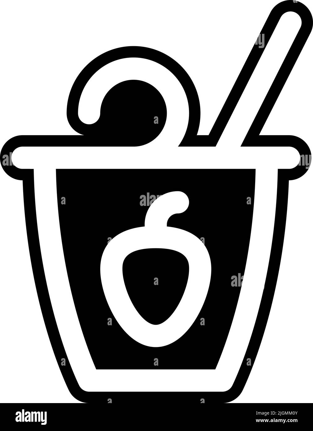 Grocery yogurt icon . Stock Vector