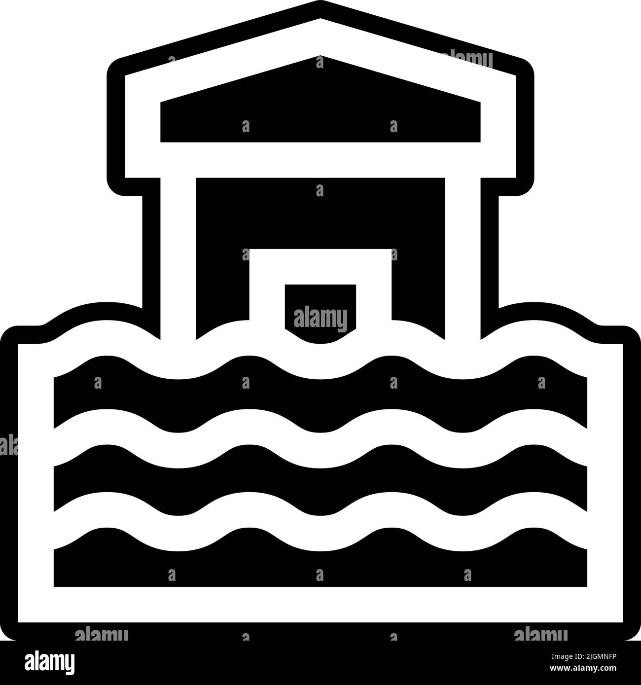 Natural disaster flood icon . Stock Vector