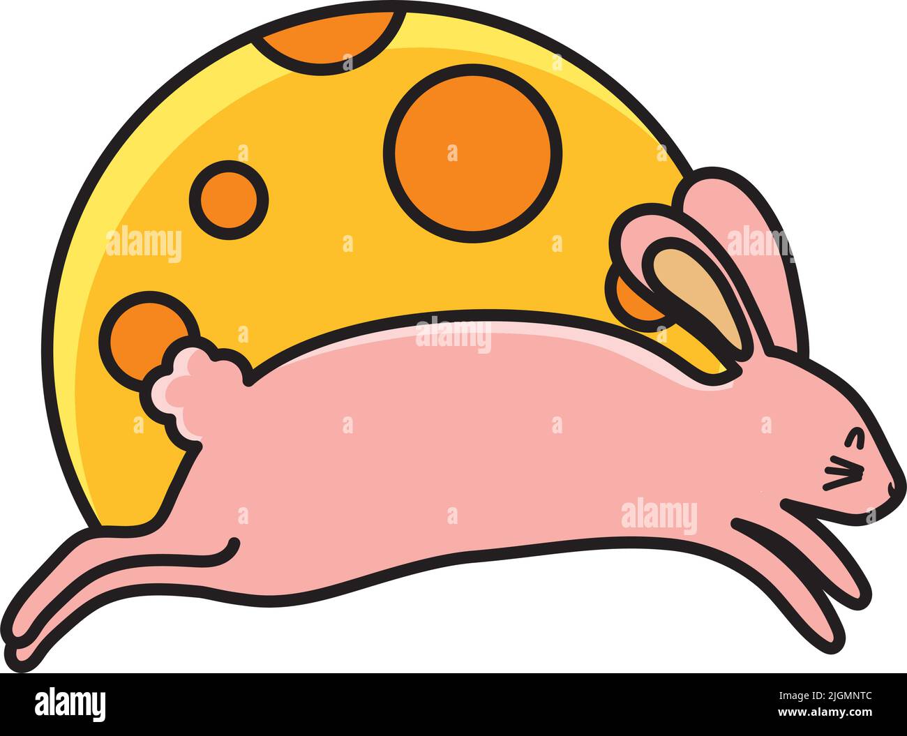 jumping rabbit on moon Stock Vector Image & Art - Alamy
