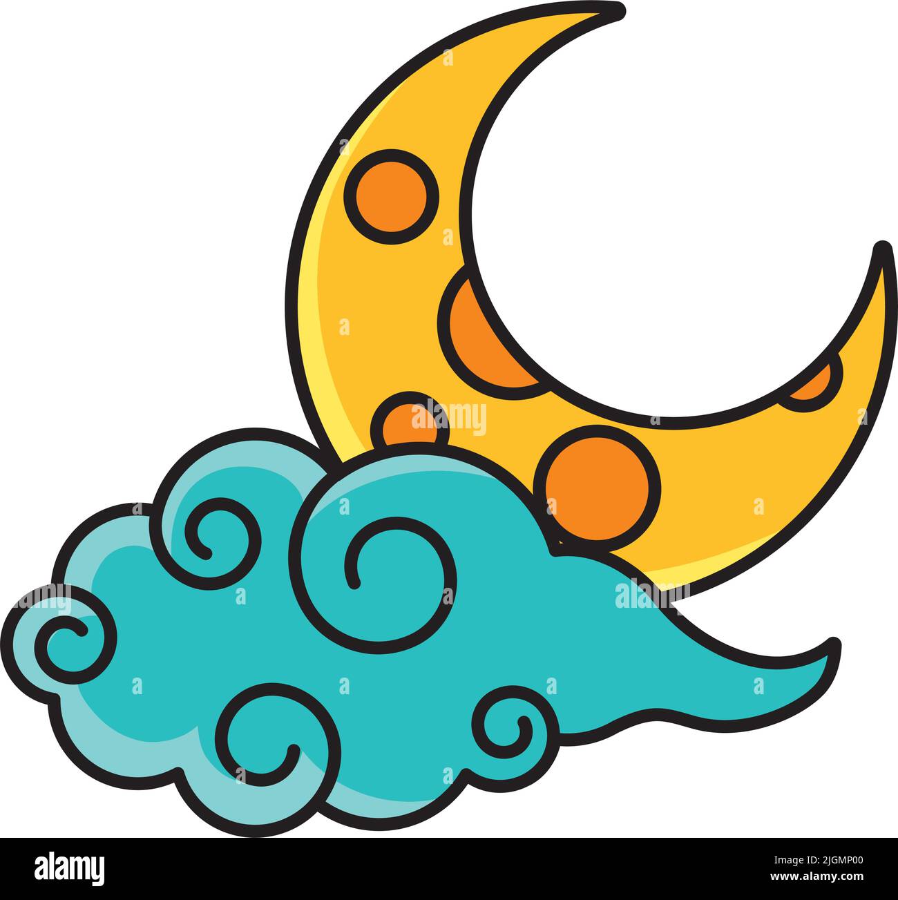 moon with blue cloud Stock Vector Image & Art - Alamy