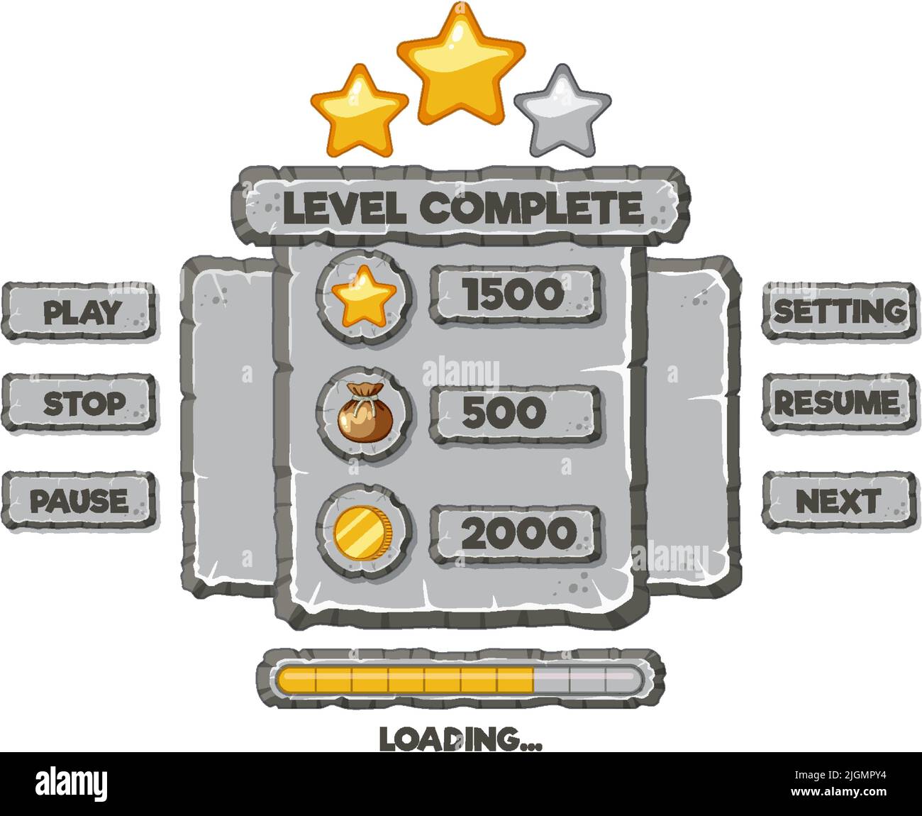 Game element template design set illustration Stock Vector Image & Art ...