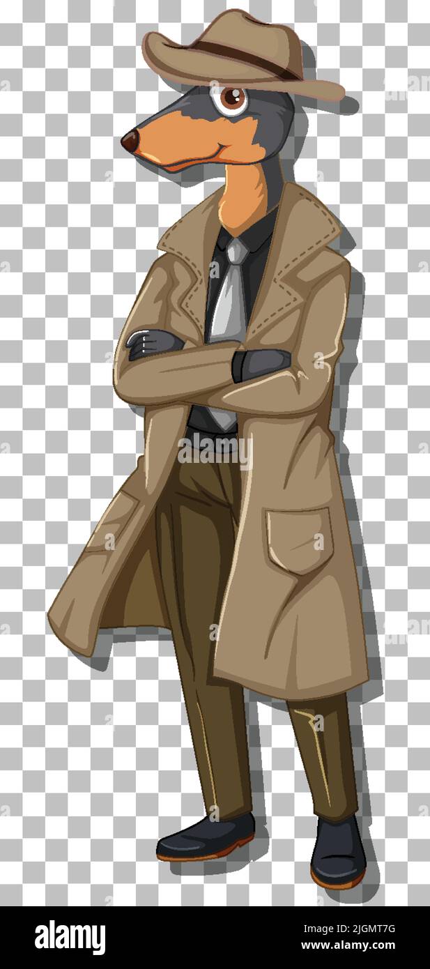 Detective dog cartoon character illustration Stock Vector Image & Art