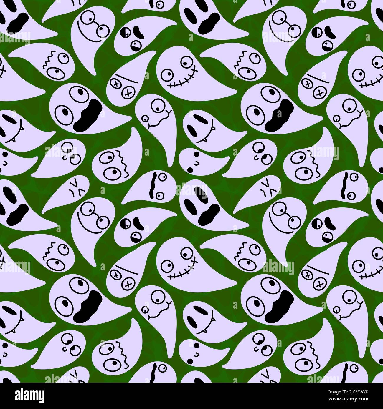 Autumn Halloween seamless cartoon ghost pattern for fabrics and ...