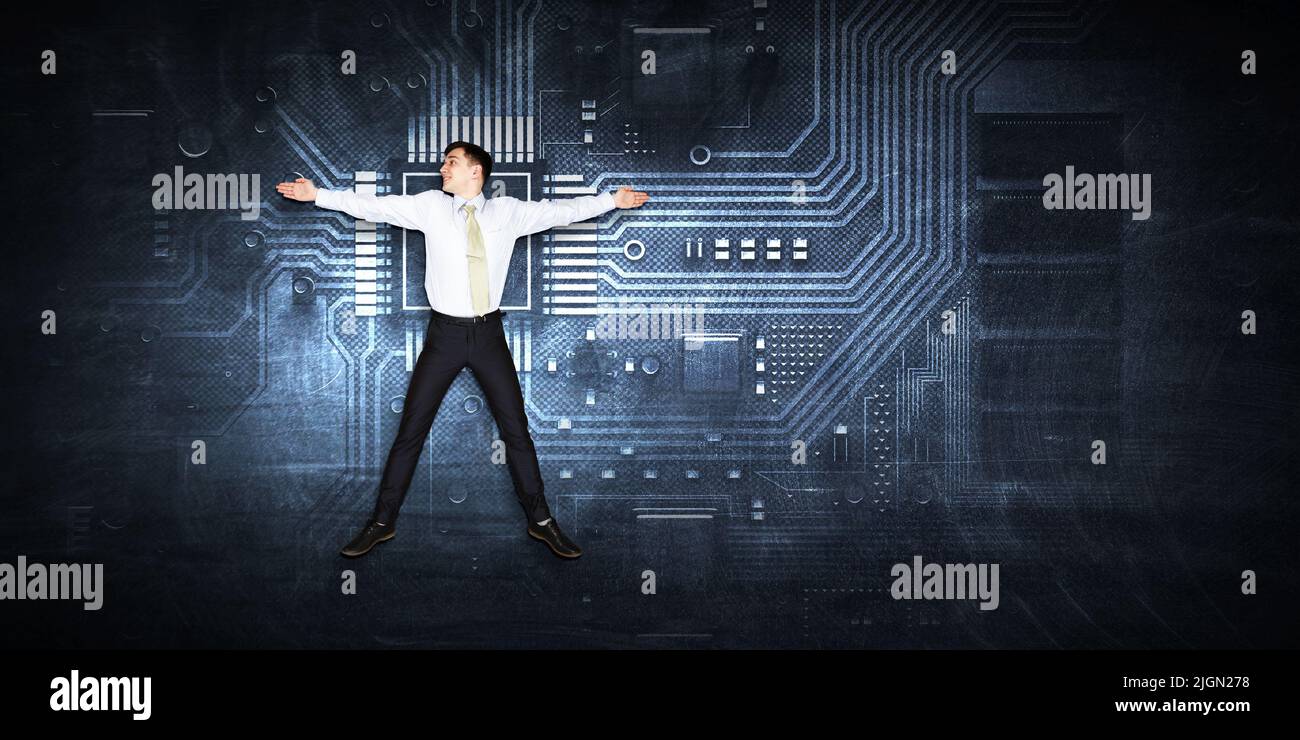 Technologies in business concept . Mixed media Stock Photo - Alamy