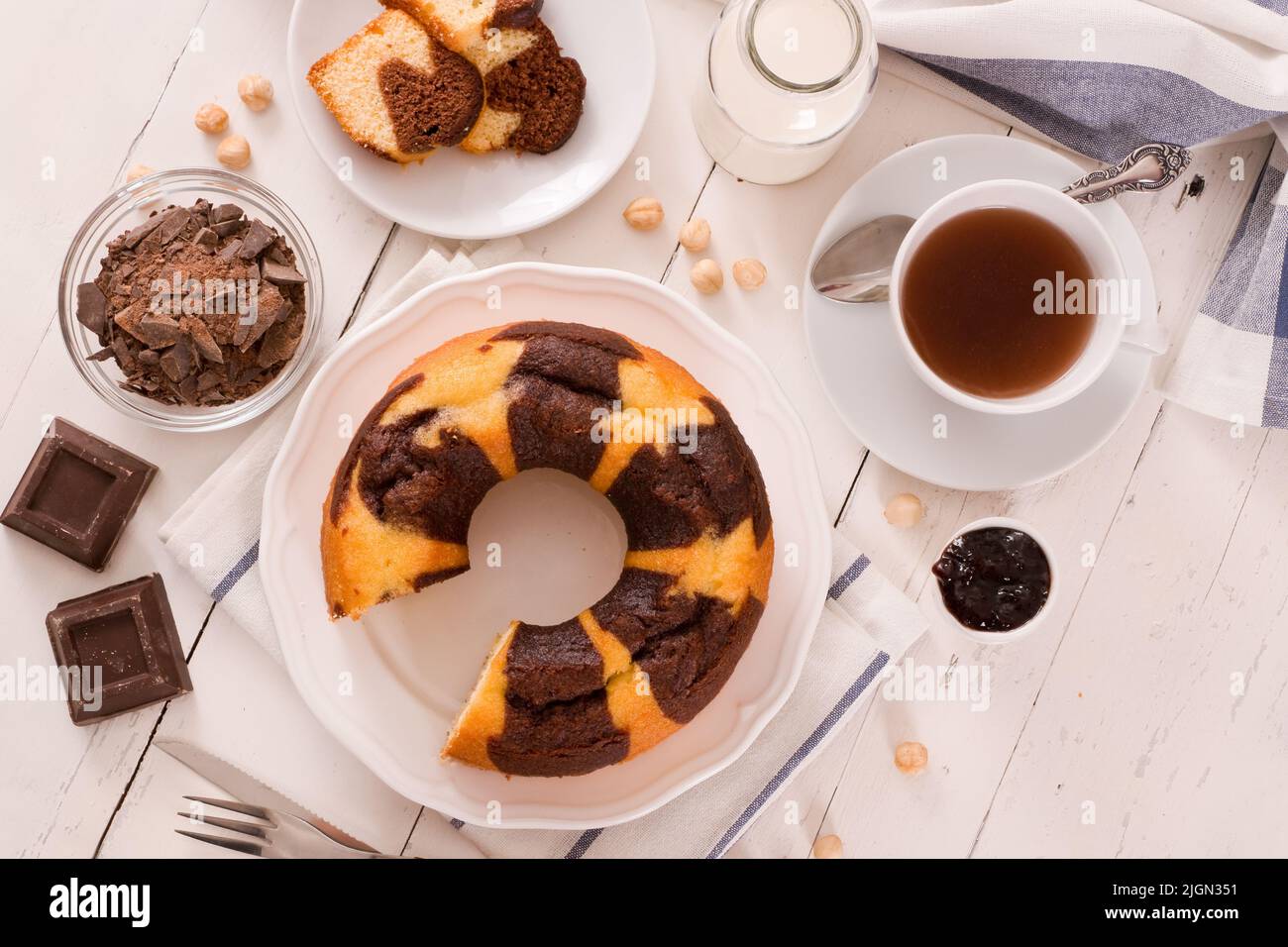 Marble ring cake Stock Photo Alamy