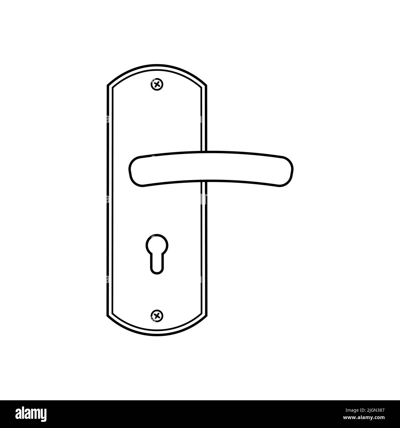 Door handle icon isolated on white background. Vector illustration Stock Vector