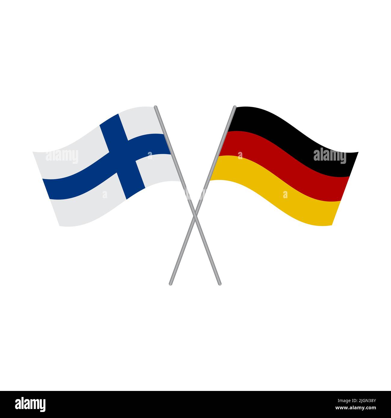 German and Finnish flags vector isolated on white background Stock