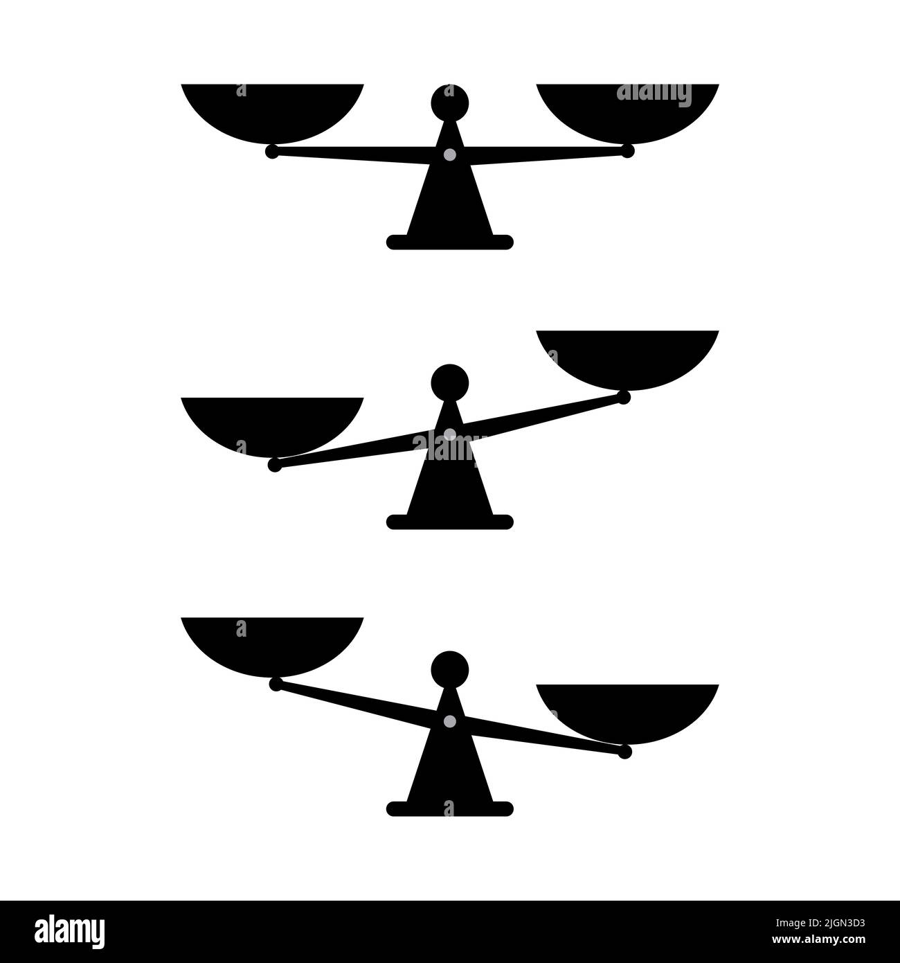 Vector balance scale icon isolated on white background Stock Vector