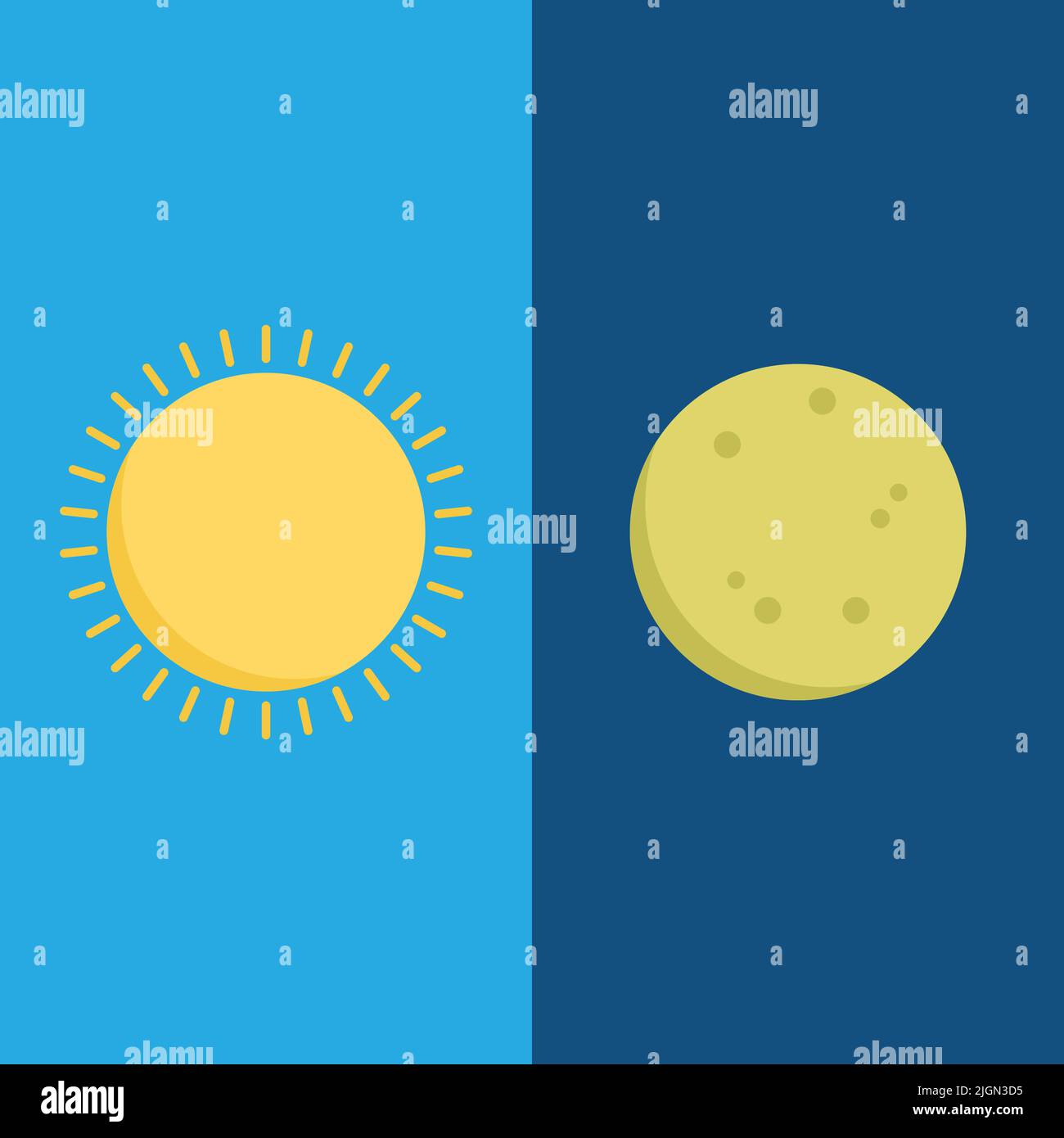 Day and night vector, sun and moon Stock Vector Image & Art Alamy