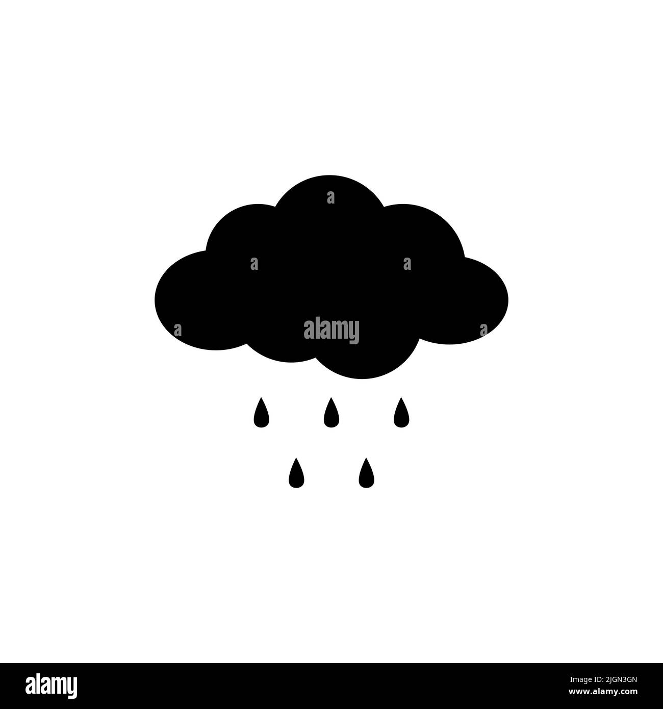 Rain cloud icon vector isolated on white background Stock Vector Image