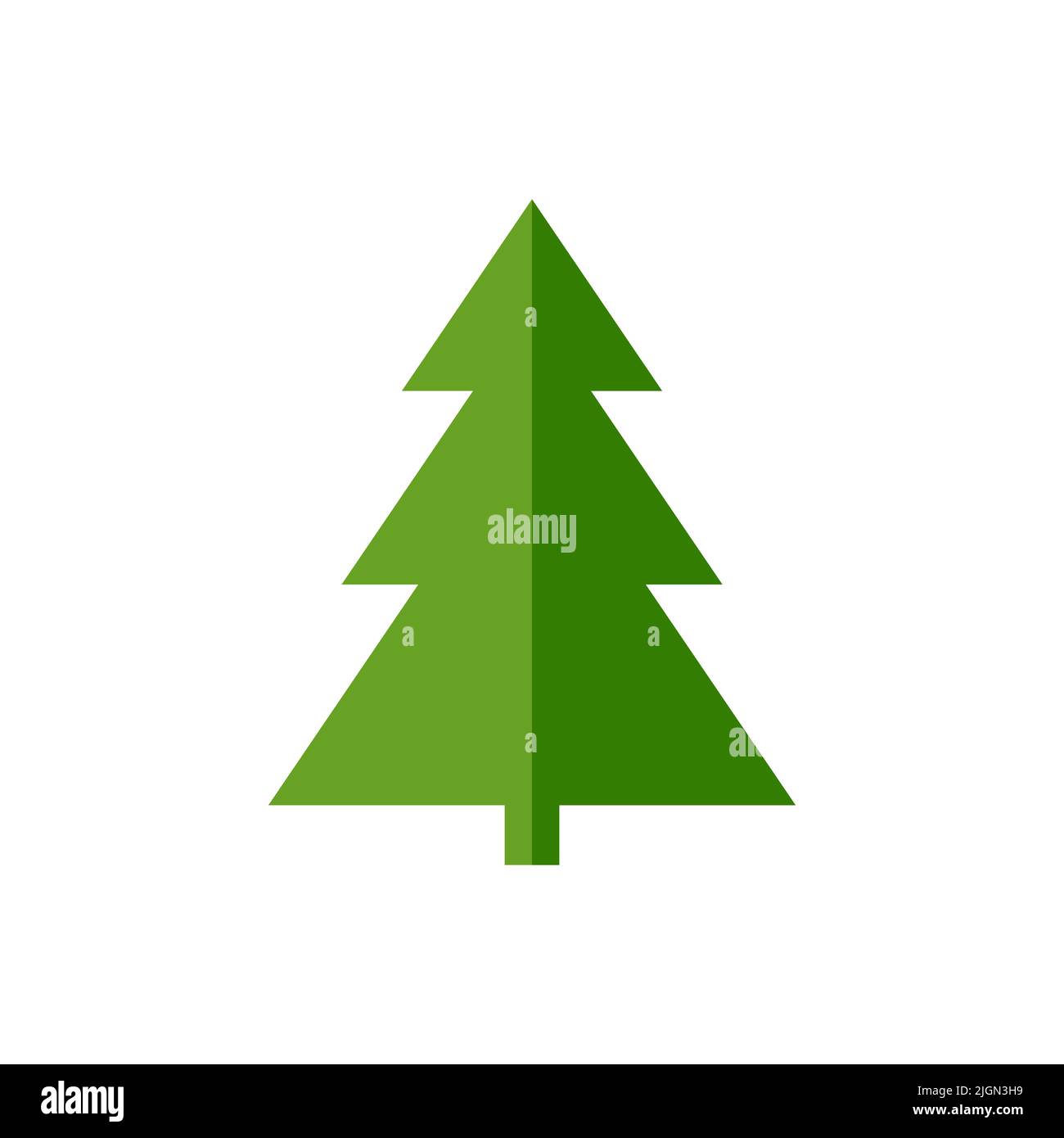 Green christmas tree icon vector isolated on white background Stock Vector