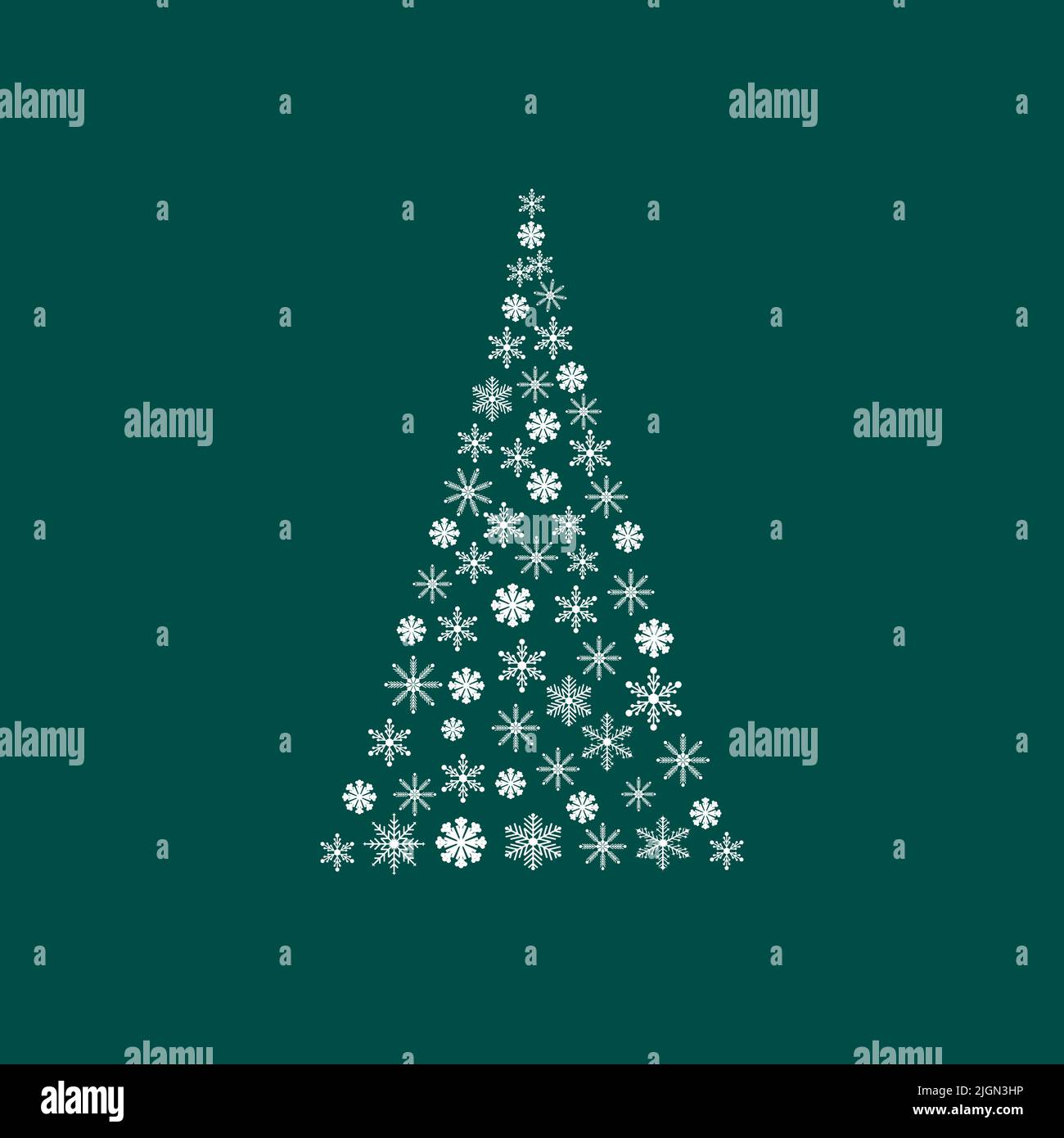 Christmas tree made of snowflakes icon vector Stock Vector Image & Art ...