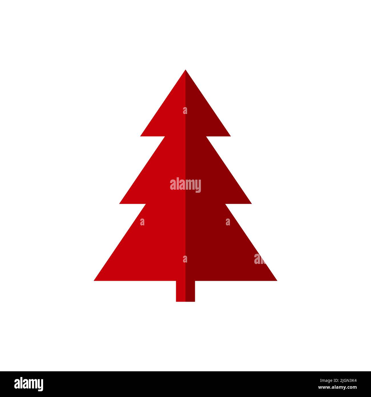 Red christmas tree icon vector isolated on white background Stock Vector