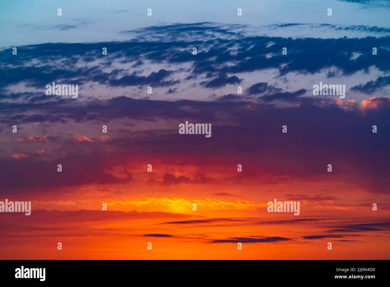 Colorful bright sunset sky background Stock Photo